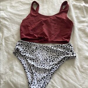 Red and Black Spotted Bikini Set